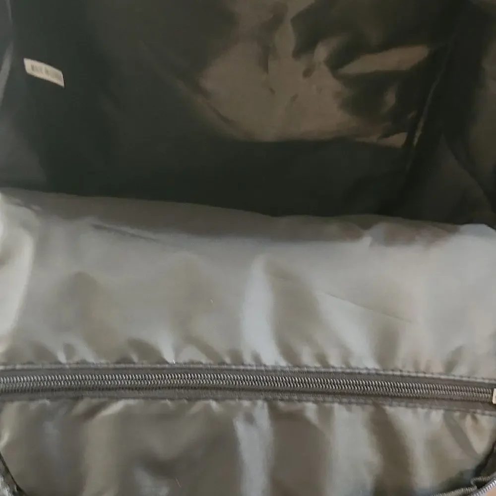 Gray Medium Backpack with Smooth Fabric and Classic Shape Pan Am